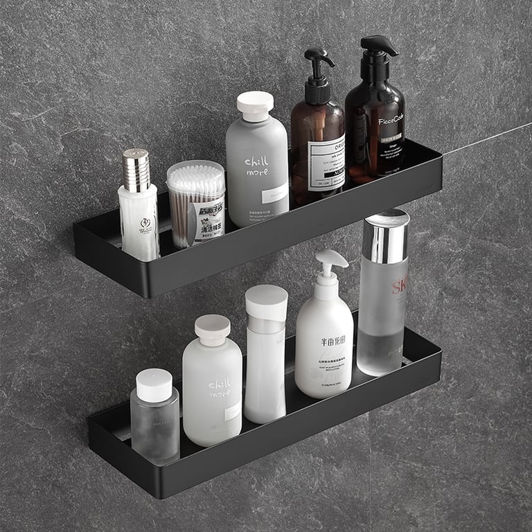304 Stainless Steel Bathroom Mirror Storage Rack | Modern Shelf thumbnail 5