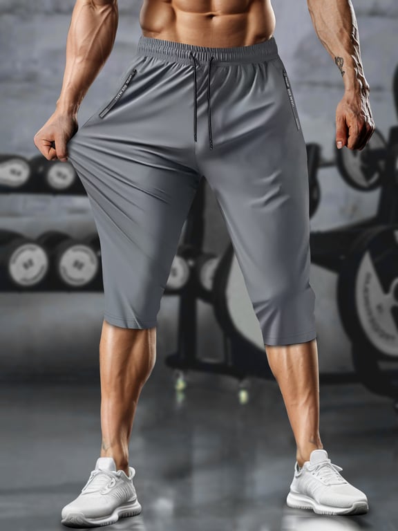Men's Quick-Drying Capri Running Pants | Breathable Fitness thumbnail 13