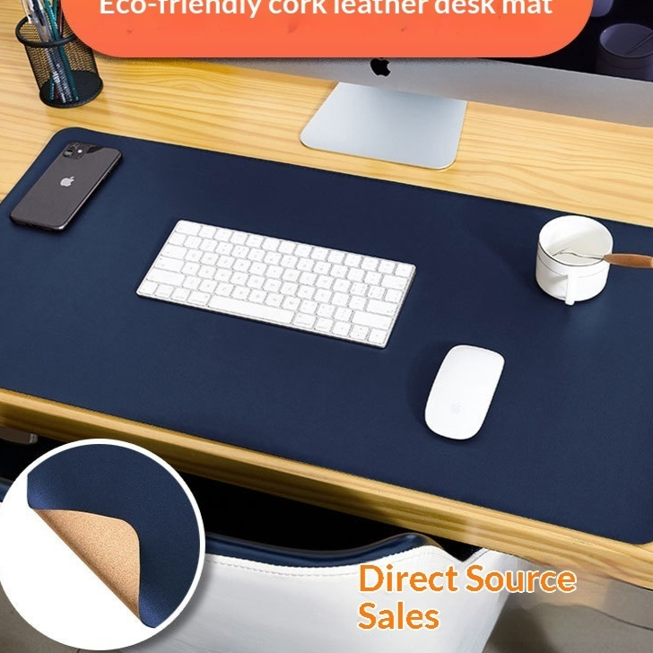 Leather Mouse Pad Waterproof | Extended Desk Mat with Cork Backing