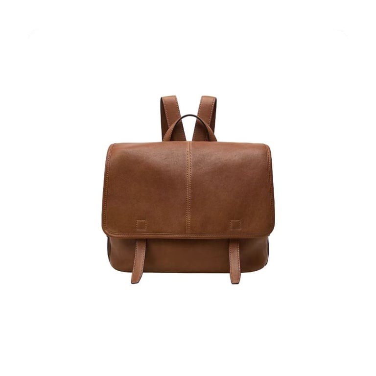 Vegetable-Tanned Leather Messenger Backpack | Convertible Design thumbnail 1