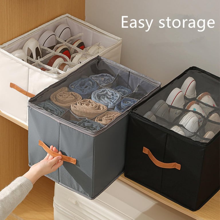 Foldable Fabric Shoe Storage Box with Dividers | Organize & Protect thumbnail 15