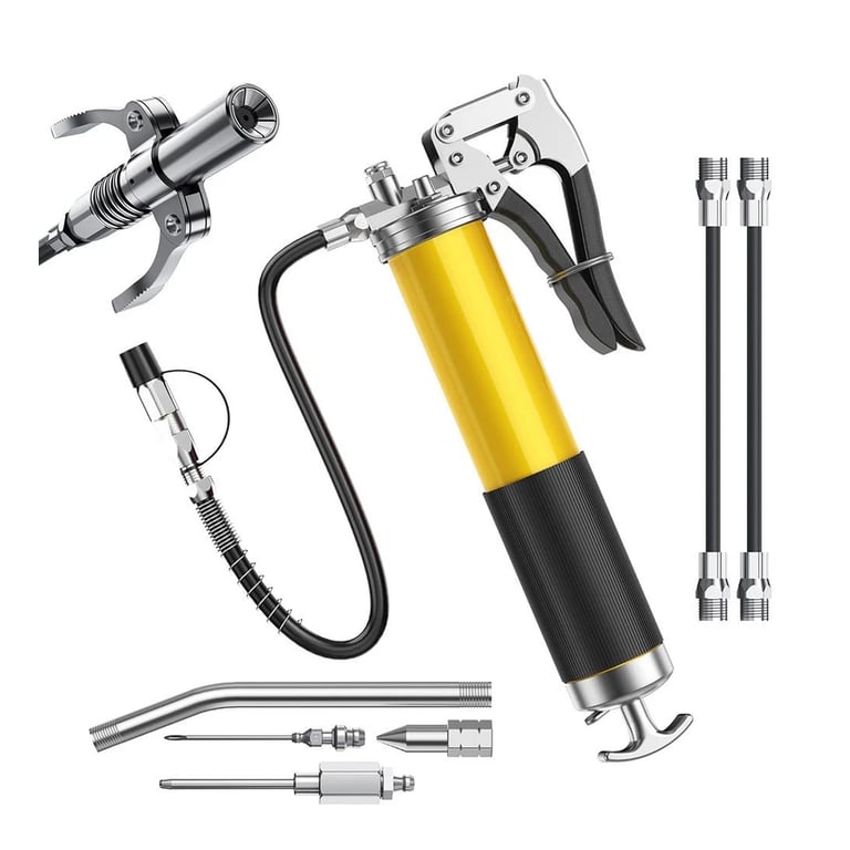Professional One-Hand Grease Gun 8000 PSI | 8-Piece Kit with Hoses - image 1