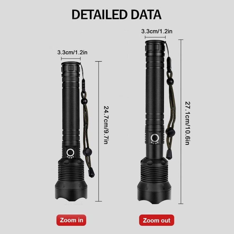 9900000LM LED Flashlight Rechargeable Zoom Torch | Super Bright thumbnail 2