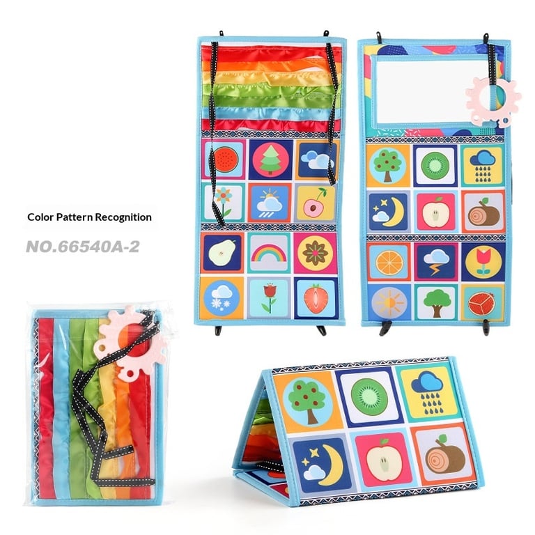 Foldable Funny Mirror Desk Calendar Baby Cloth Book | Sensory Tummy Time thumbnail 8