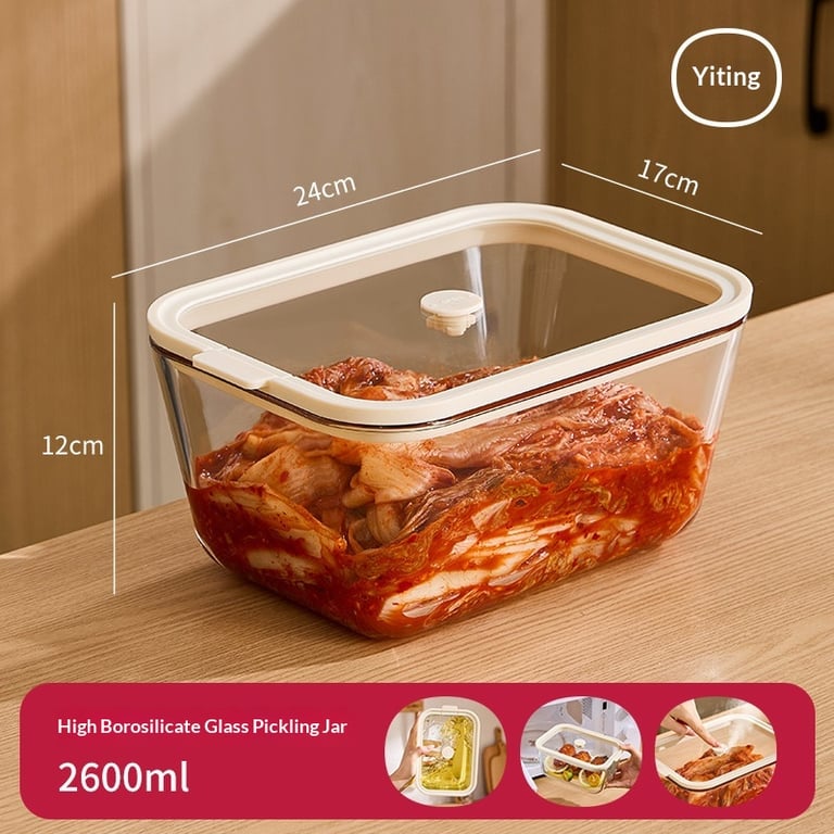 Kimchi Glass Airtight Storage Container with Exhaust Valve | Canada thumbnail 9