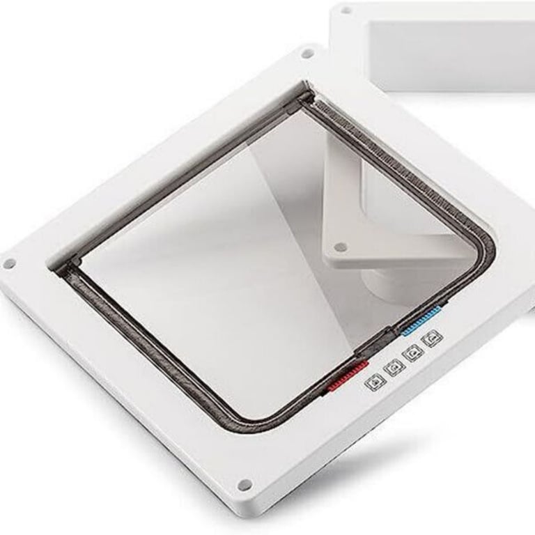 XL Pet Door 4 Way Locking | White Frame Dog Cat Flap Canada thumbnail 3