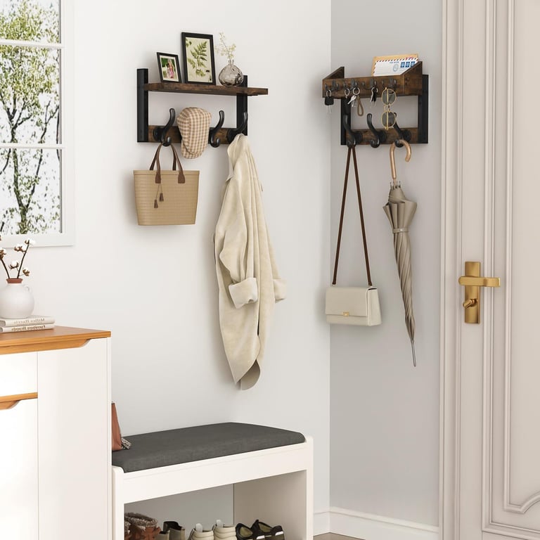 Wooden Wall-Mounted Rack for Entryway Door | Home & Kitchen Storage thumbnail 2