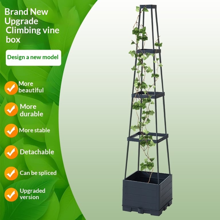 Climbing Plant Planter Box with Trellis | Vertical Garden Balcony