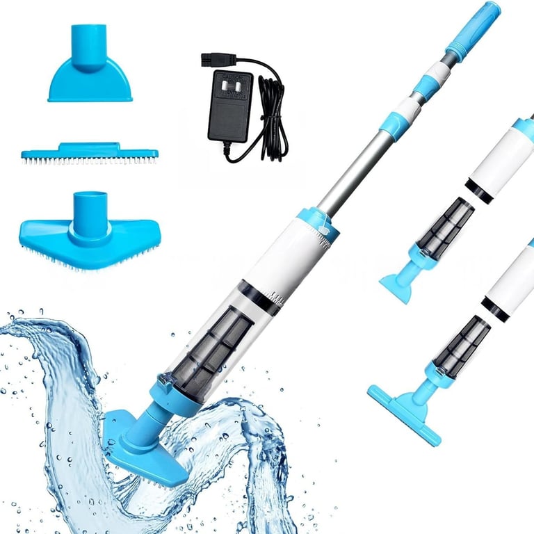 Cordless Wireless Pool Vacuum Cleaner | Telescopic Pole & Attachments thumbnail 4
