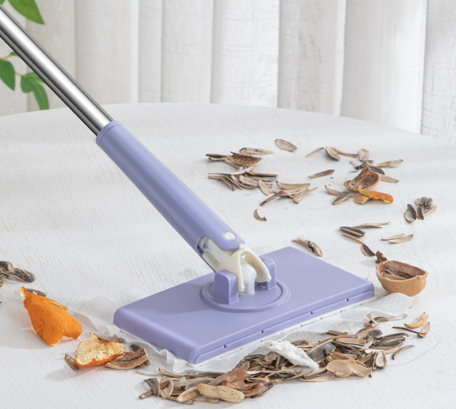 Mini Lazy Mop with Disposable Face Towel Clips | Compact Bathroom Cleaner thumbnail 3