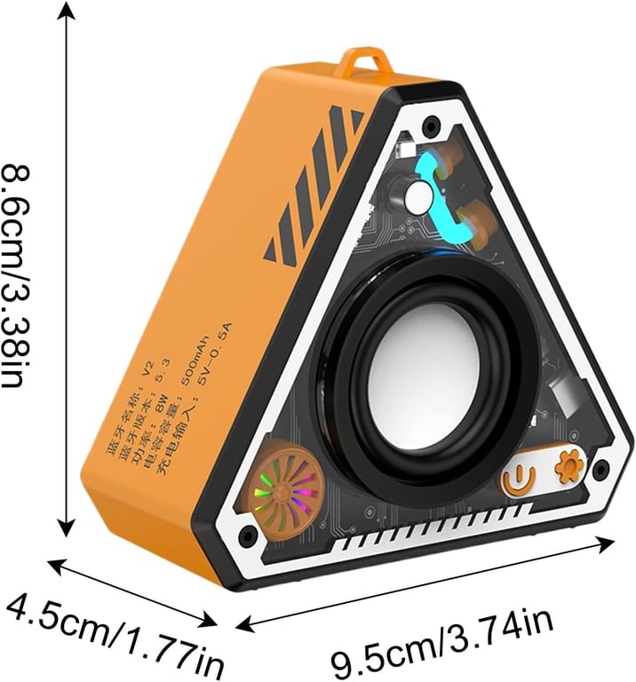 V2 Wireless Bluetooth Portable Mecha Subwoofer Speaker | Orange