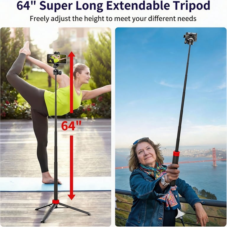 Portable Aluminum Alloy Selfie Stick For Phone Cameras | Home & Kitchen thumbnail 14