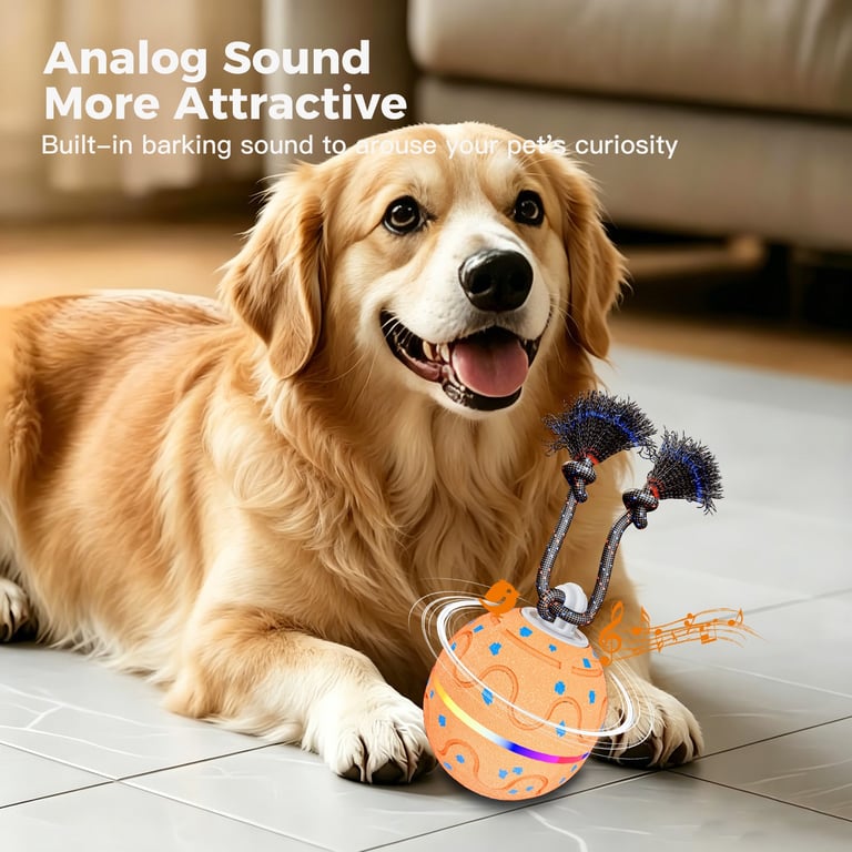 Smart ETPU Pet Toy Ball with Sound, Light & Dog Leash | Interactive thumbnail 5