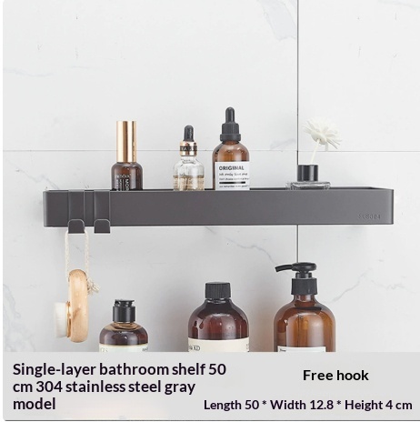 304 Stainless Steel Bathroom Mirror Storage Rack | Modern Shelf thumbnail 18