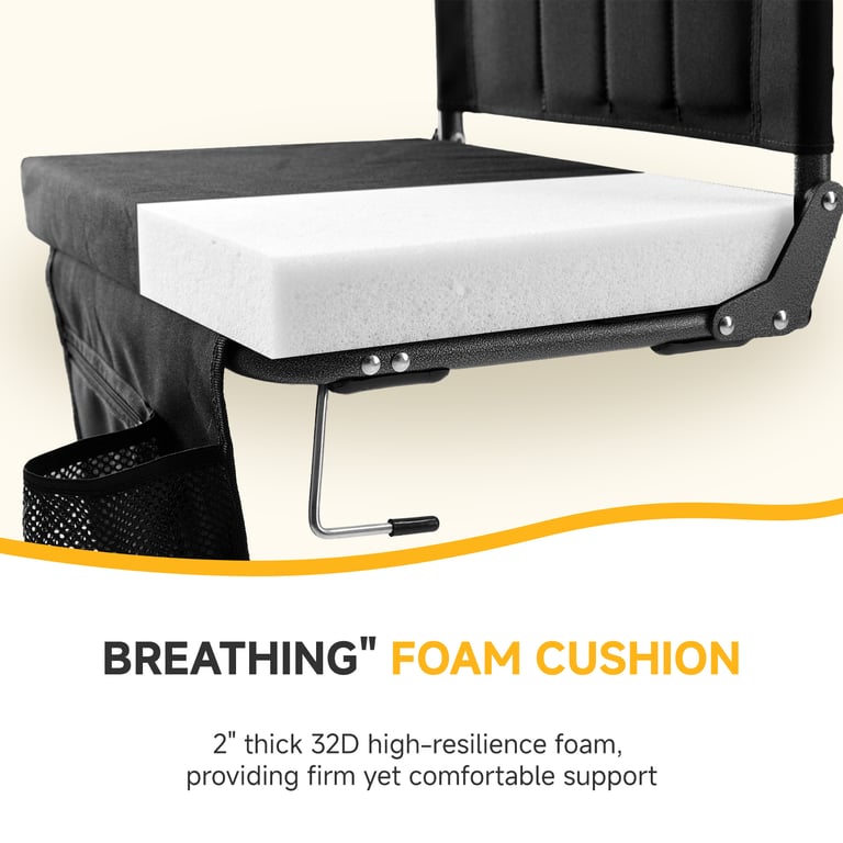 Stadium Seat with Backrest Support | Padded Bleacher Chair Canada thumbnail 11