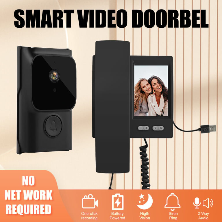 Smart WiFi Video Doorbell with Indoor Monitor | Wireless Security Camera