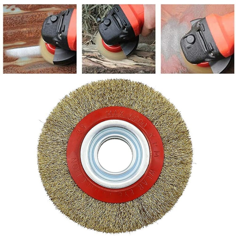 6in Wire Wheel Grinder Bench Grinding Grinder Wire Brush Fine With Reducers UK NEW thumbnail 6