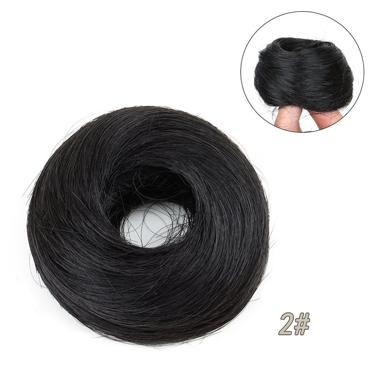 Rubber Band Straight Hair Tie for Women | Instant Volume Bun Extension thumbnail 7