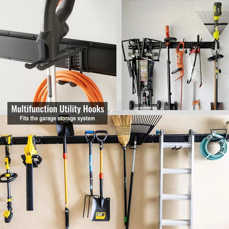 3x Garage Garden Tool Holder Storage Rack | Wall-Mounted Shed Organiser thumbnail 6