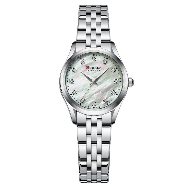 Rhinestone Ultra-Thin Women's Watch | Mother-of-Pearl Stainless Steel thumbnail 1