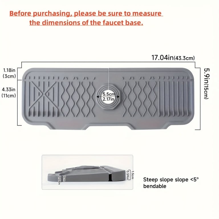 Non-Slip Silicone Kitchen Sink Splash Guard | Self-Draining Board thumbnail 7