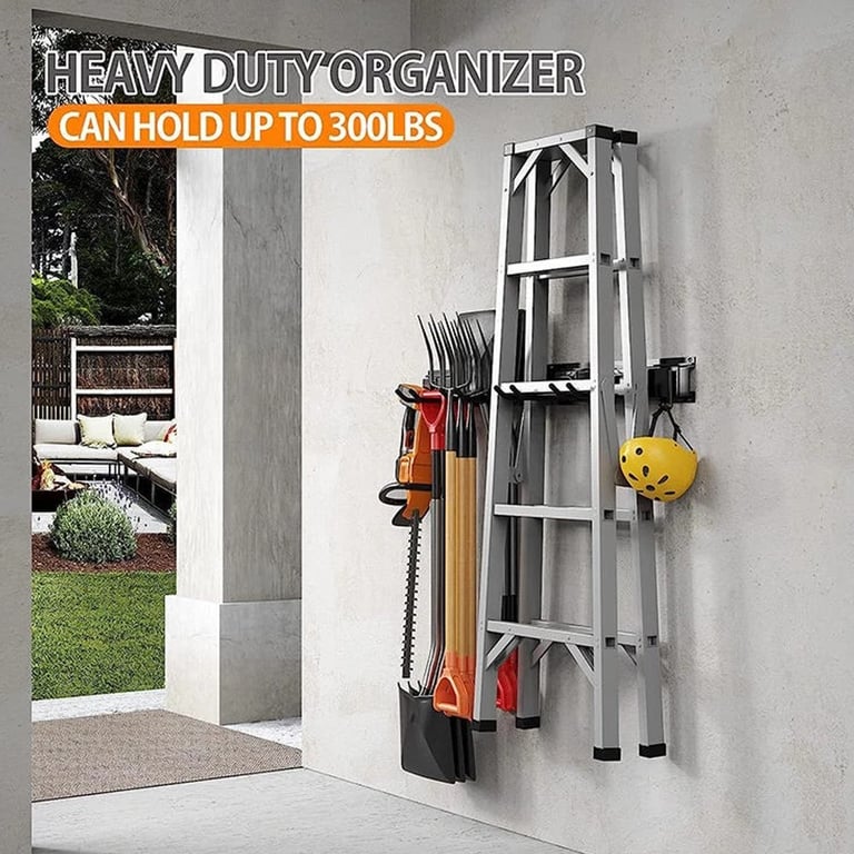 3x Garage Garden Tool Holder Storage Rack | Wall-Mounted Shed Organiser thumbnail 4