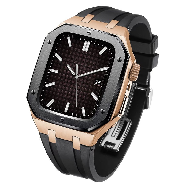 Stainless Steel Smartwatch Case with Fluororubber Band | Luxury Sports Watch thumbnail 11