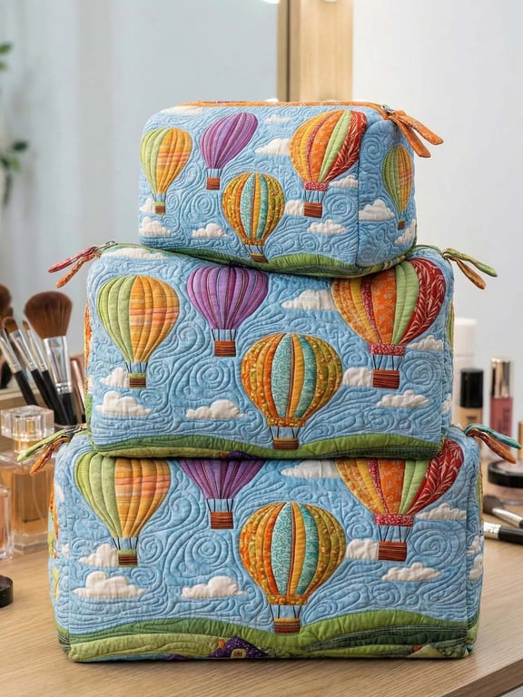 Printed Storage Makeup Three-Piece Set | Quilted Nesting Bags thumbnail 14