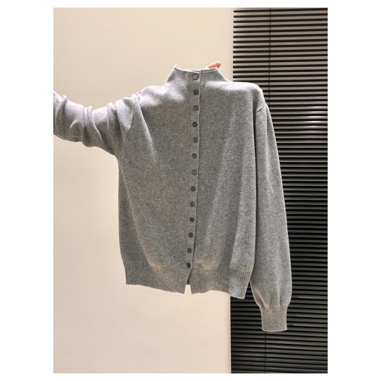 Women's Stand-Collar Knitted Cardigan | Thickened Loose-Fit Sweater thumbnail 8