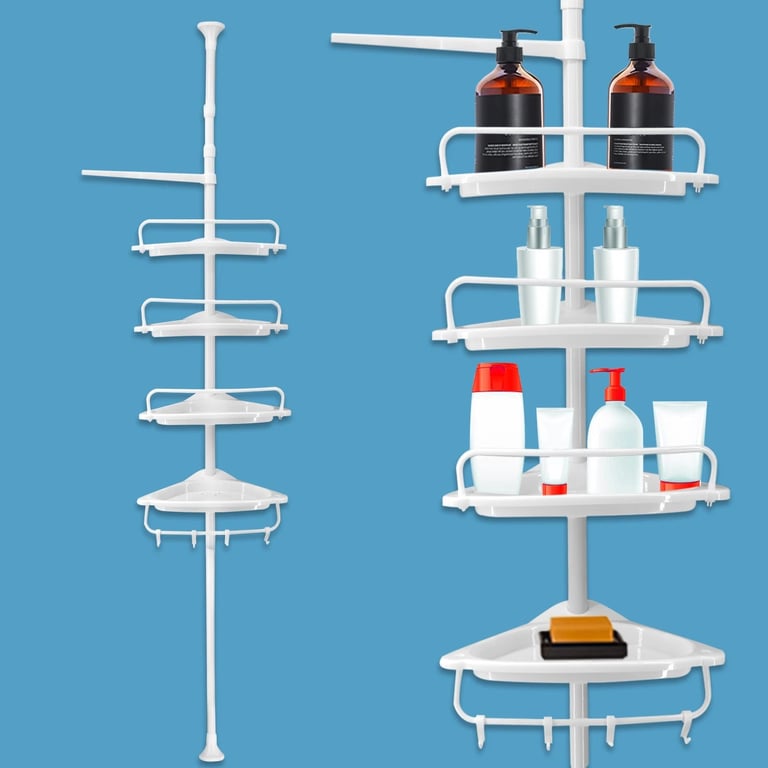 4-Tier Telescopic Bathroom Corner Shelf Rack | Shower Caddy Organizer thumbnail 3