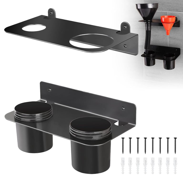 Wall-Mounted Funnel Paint Bottle Storage Rack | Home & Kitchen Organization thumbnail 3