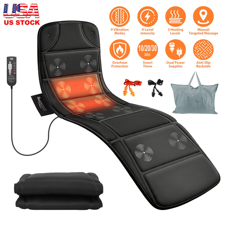 Full Body Vibration Massage Mat with Heat | 10 Motors, 9 Modes