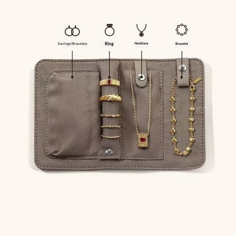 Portable Jewelry Organizer Bag for Necklaces, Rings & Earrings thumbnail 4
