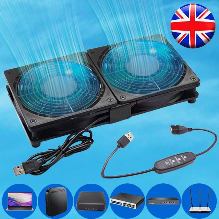 120mm Dual Cooling Fan USB PC Case | Silent Desktop Cooler thumbnail 10