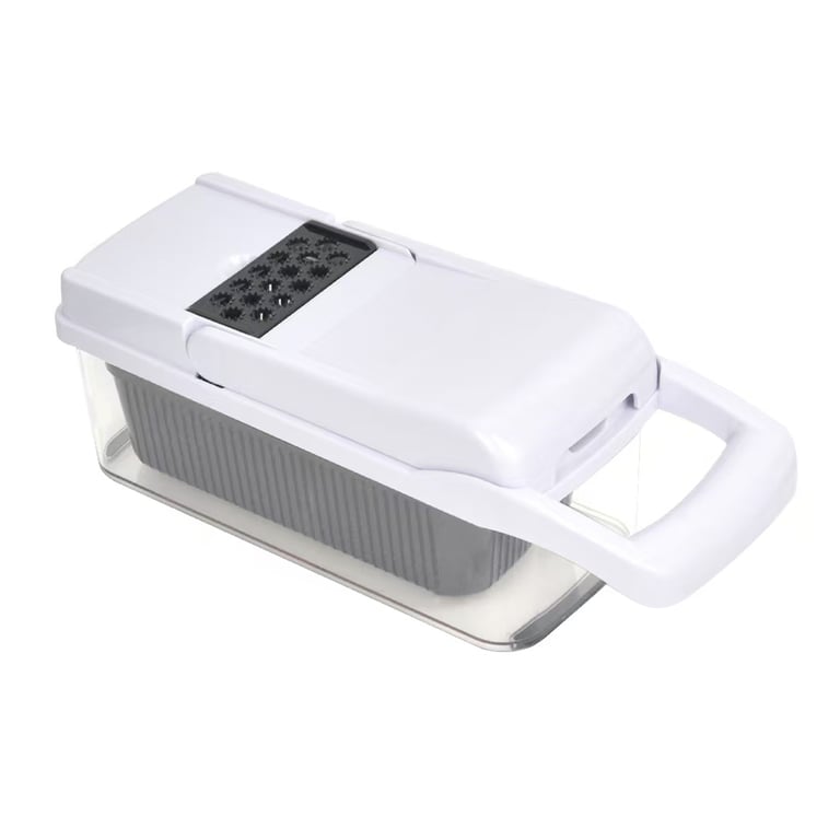 26 In 1 Vegetable Chopper With Container And Lid Manual Hand Veggie Chopper Food Processor For Onion Garlic Multifunctional Kitchen Dicer Chopper With Egg White Separator Hand Guard Black And White
