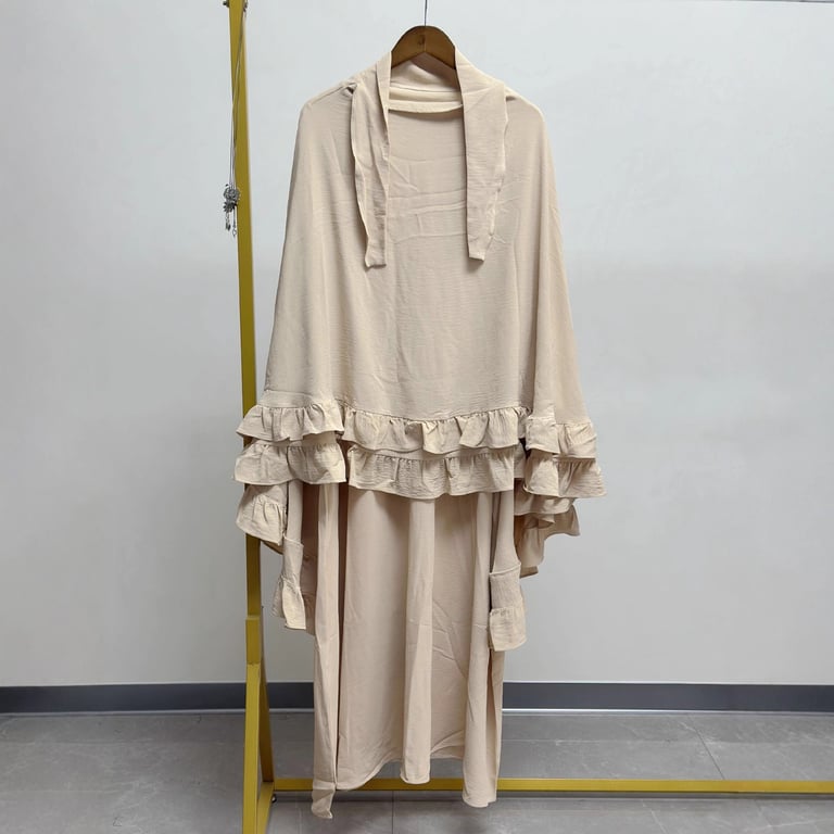 Women's Middle Eastern Robe Set with Attached Hijab | Modest Dress thumbnail 3