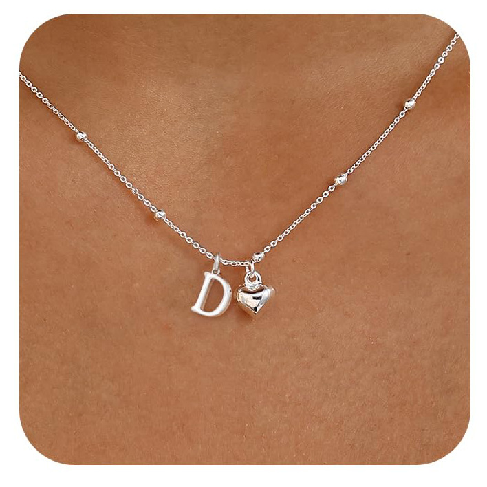 Personalized Initial Heart Pendant Necklace | Stainless Steel thumbnail 16