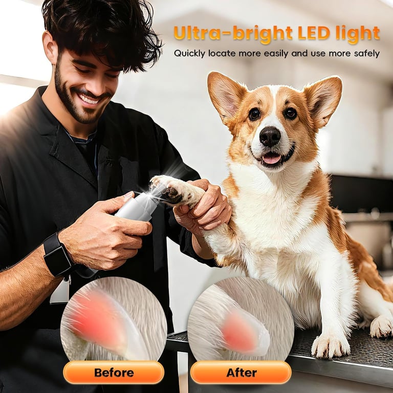 2026 New Silent Groom Pro Dog Nail Grinder, 5-Speed Dog Nail Grinder With Led Light, Quiet Painless Paws Grooming For Small Medium Large Dogs, USB Rechargeable thumbnail 14