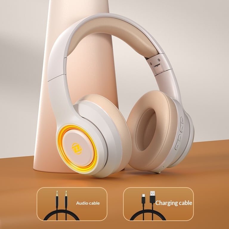 Fashionable On-Ear Bluetooth Wireless Headphones with RGB Lighting thumbnail 19