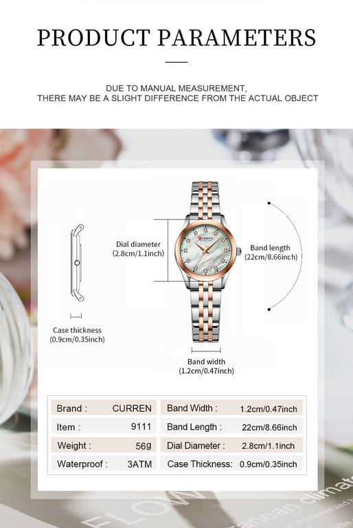Rhinestone Ultra-Thin Women's Watch | Mother-of-Pearl Stainless Steel thumbnail 13