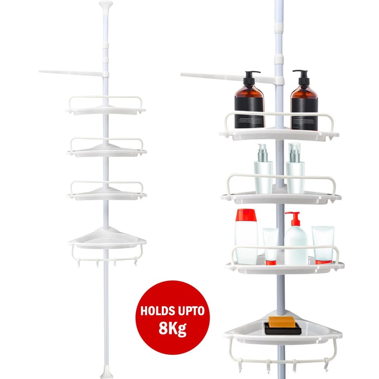 4-Tier Telescopic Bathroom Corner Shelf Rack | Shower Caddy Organizer thumbnail 8