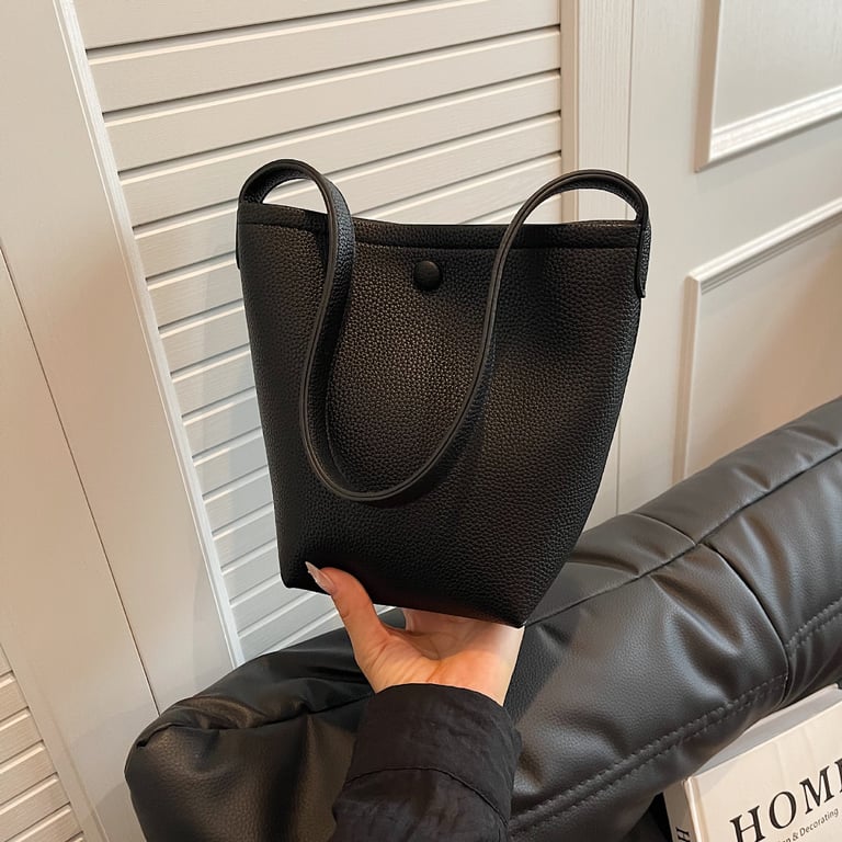 Large-Capacity Pebbled Leather Tote Bucket Bag for Women | Spring thumbnail 5