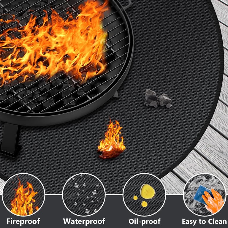 BBQ Grill Mat Flame-retardant Rectangular Protective Pad thumbnail 2