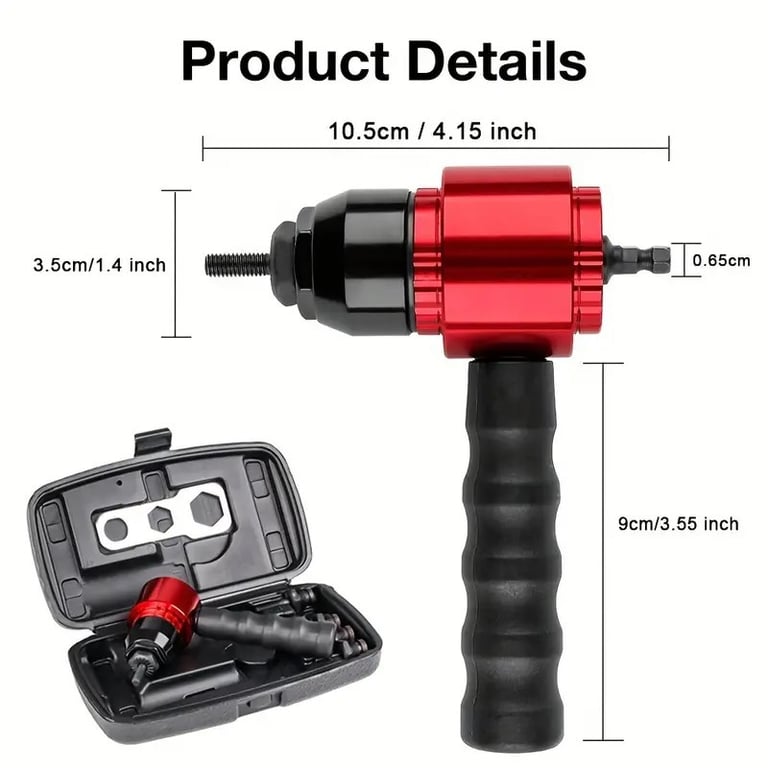 Electric Rivet Gun Head for Hand Drills | Metric & Imperial thumbnail 6