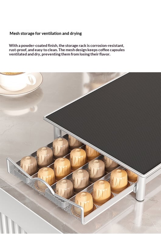 Coffee Capsule Box Countertop Drawer-Style Coffee Rack | Home & Kitchen thumbnail 16