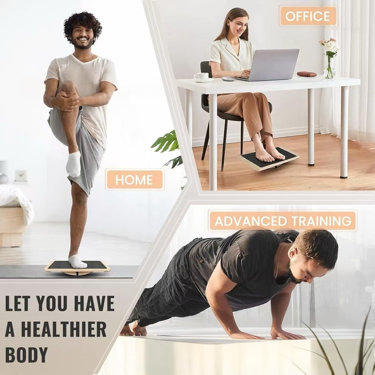 Wooden Yoga Balance Board for Home | Posture & Core Training thumbnail 8