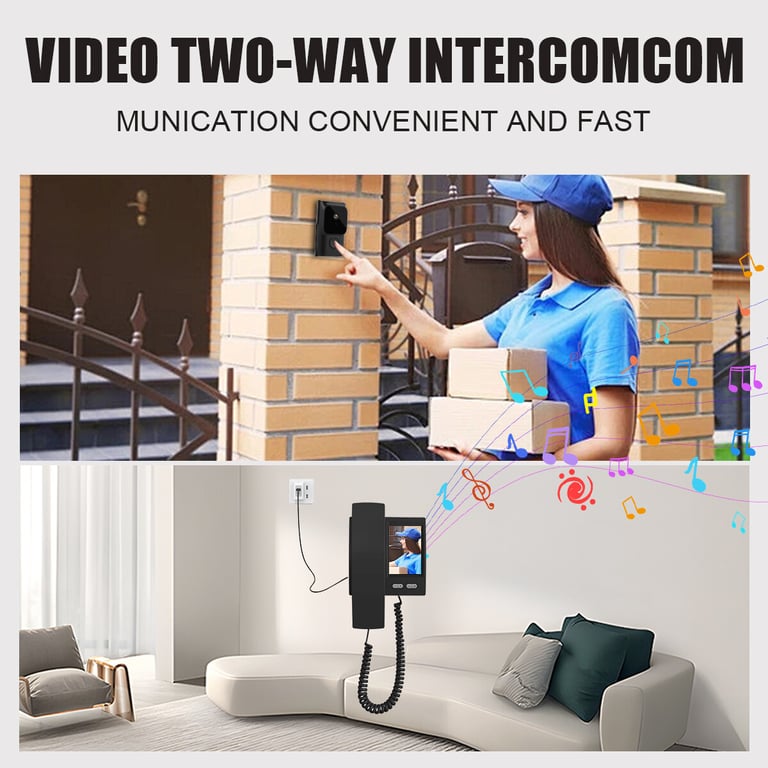 Smart WiFi Video Doorbell with Indoor Monitor | Wireless Security Camera thumbnail 3