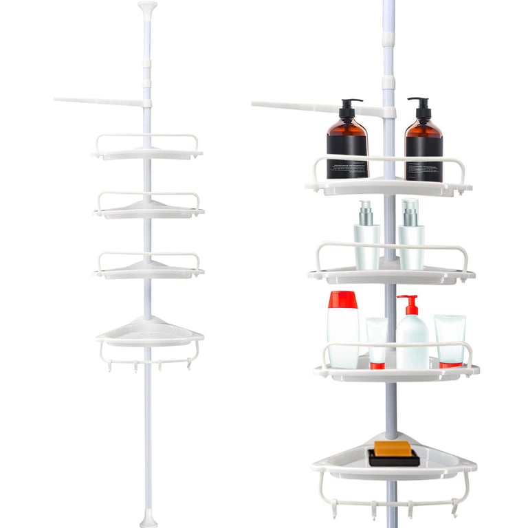 4-Tier Telescopic Bathroom Corner Shelf Rack | Shower Caddy Organizer thumbnail 5