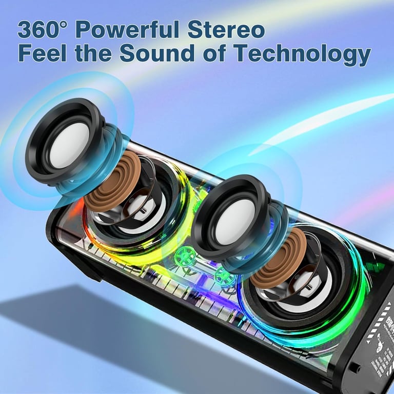 Portable Bluetooth Speaker with LED Lights | 10W Stereo Sound thumbnail 4