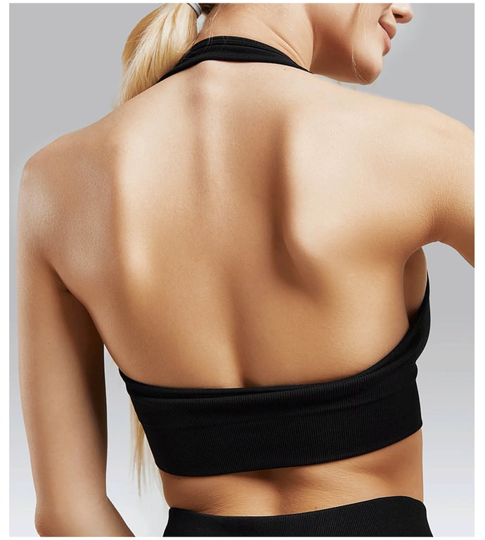 Backless Yoga Sports Bra | Quick-Dry Halter Neck Athletic Top for Women thumbnail 11